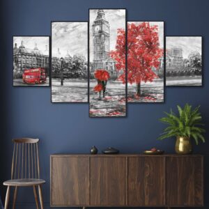 Set Of Five Framed Digital Wall Painting