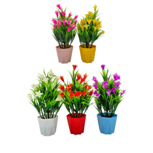 RANI'S CRAFTSÂ Plastic Small Mini Set Of 5 Artificial Plant With Pot Artificial Potted Plants Set Of 5 Home Decor Indoor Small Plants Pot Flowers For Table Desk Decoration (RV-AP4)