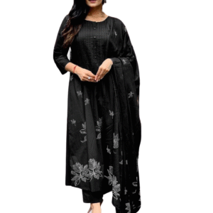 Chic Cotton Delight ? Embroidered Floral Printex Dress (L)